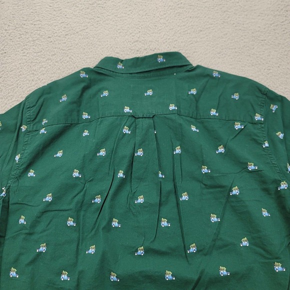 American Eagle Shirt Mens XL Green Long Sleeve Christmas Tree Button Up Soft - Picture 8 of 15